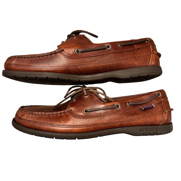 Sebago Rich Brown Leather Boat Shoes - Picture 3 of 10